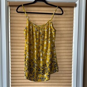 CAbi Yellow Black Spaghetti Strap Camisole
